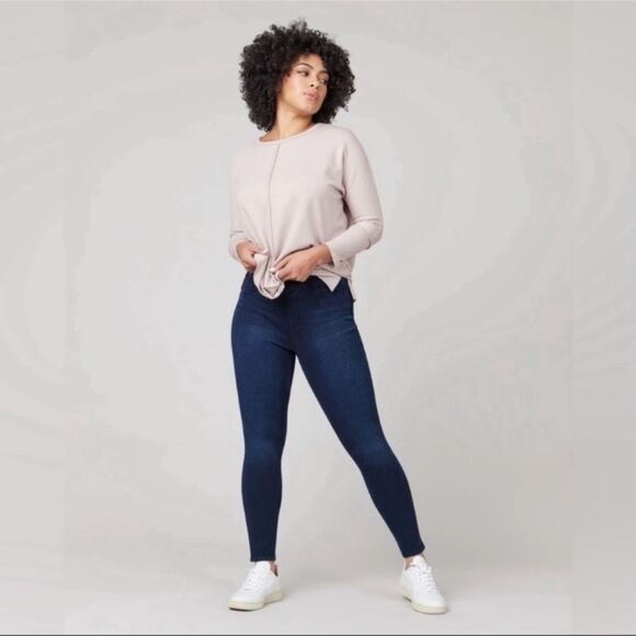 SPANX Jean-ish Ankle Leggings NEW High Rise Tummy Shaping Panel Twilight Size S